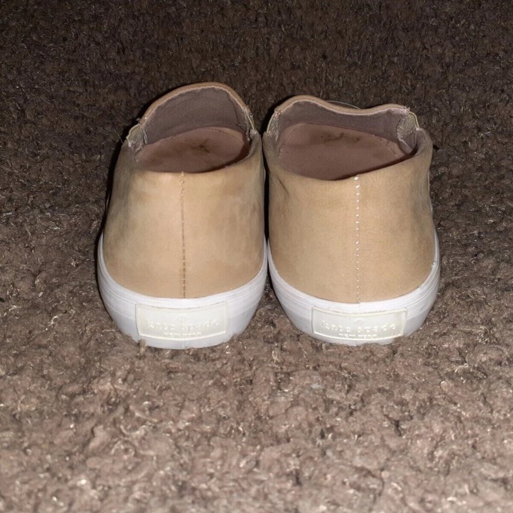 KATE SPADE-Selma-Flamingo Leather Applique/Beige Nubuck-LTD. ED-Sz 7.5-Excellent - Picture 5 of 7